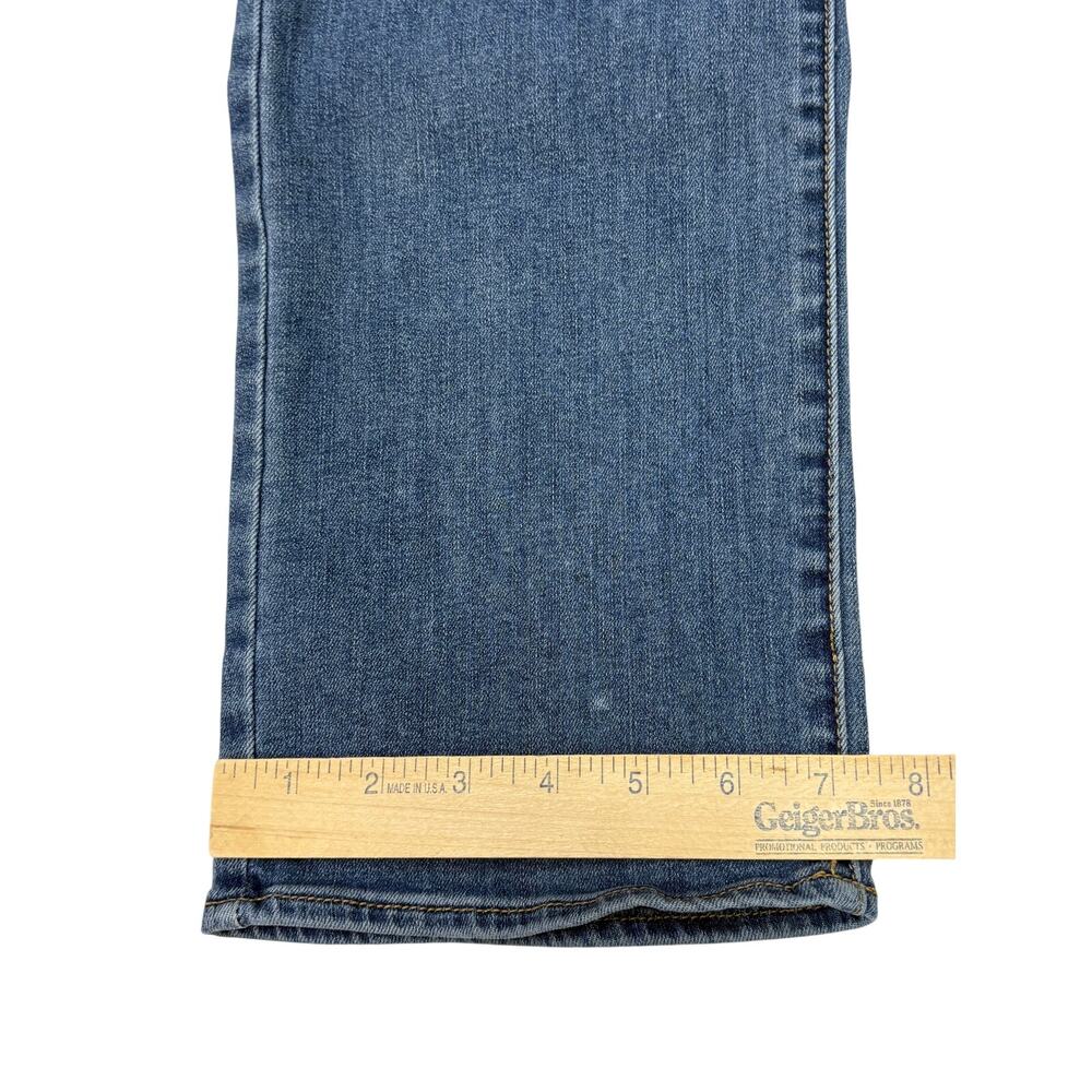 American Eagle Jeans Women Size 14 Long Blue Straight Stretch Distressed Casual - Picture 8 of 8